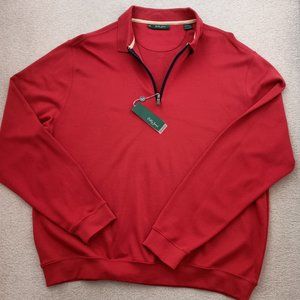 Bobby Jones XXL Men's Dark Red Knit Long Sleeve Quarter Zip Shirt